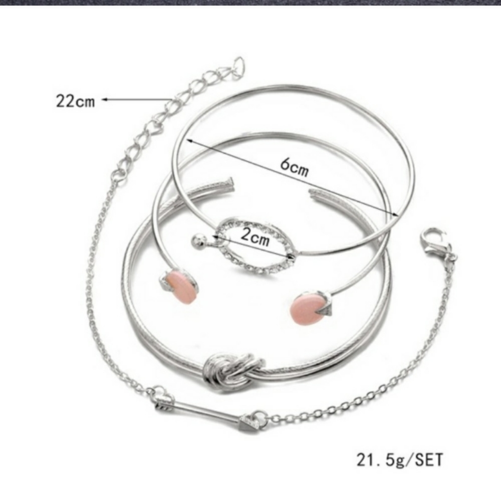 Stacking Crystal Chain Arrow Bracelets - Picture 4 of 8
